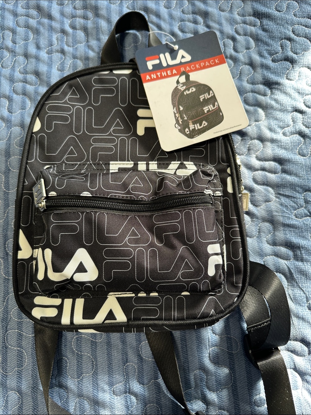 Fila Black and White Logo Mini Backpack